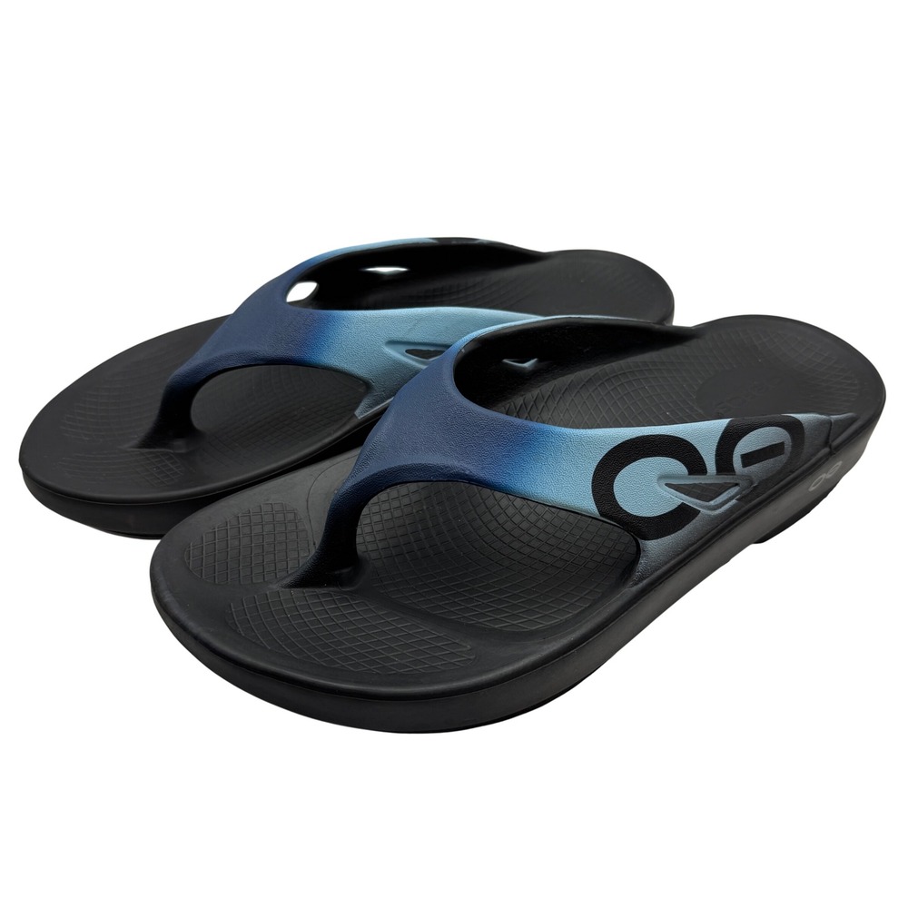 Oofos OOriginal Sport Recovery Sandals Black Blue Ombre Men 7 Women 9 EU 40